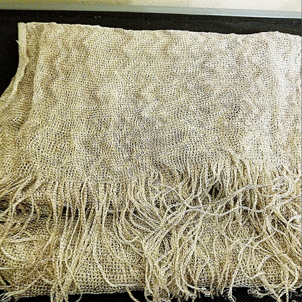 SOLD - Silver & Gold Tassel Scarf